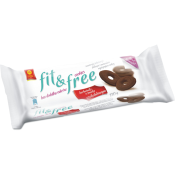 HERBATNIKI FIT&FREE O SMAKU CZEKOLADOWYM 120 G