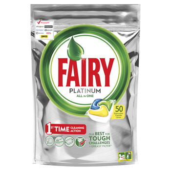 FAIRY PLATINUM ALL IN ONE LEMON KAPSUŁKI DO ZMYWARKI 50 SZTUK
