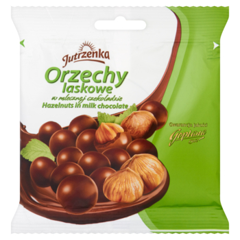 JUTRZENKA ORZECHY LASKOWE W MLECZNEJ CZEKOLADZIE 80 G