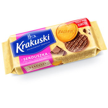 KRAKUSKI HERBATNIKI SERDUSZKA W CZEKOLADZIE MLECZNEJ 171G
