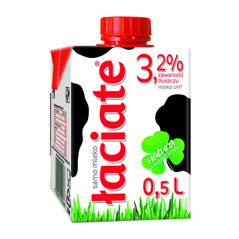 MLEKO ŁACIATE UHT 0,5L 3,2% PAKOWANE PO 8SZT