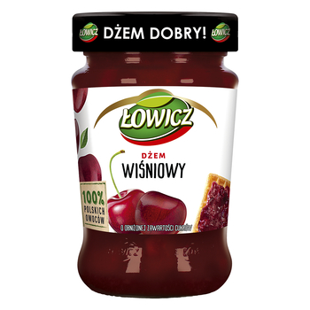 ŁOWICZ DŻEM WIŚNIOWY O OBNIŻONEJ ZAWARTOŚCI CUKRÓW 280 G