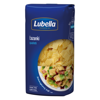 LUBELLA MAKARON ŁAZANKI QUADRETTI 500 G