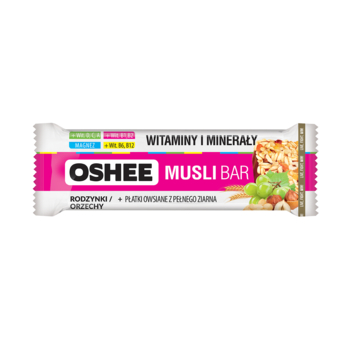 OSHEE VITAMIN RODZYNKI ORZECHY BATON ZBOŻOWY 40 G