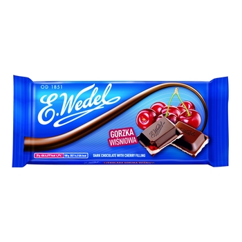 E. WEDEL CZEKOLADA GORZKA Z NADZIENIEM WIŚNIOWYM 100G